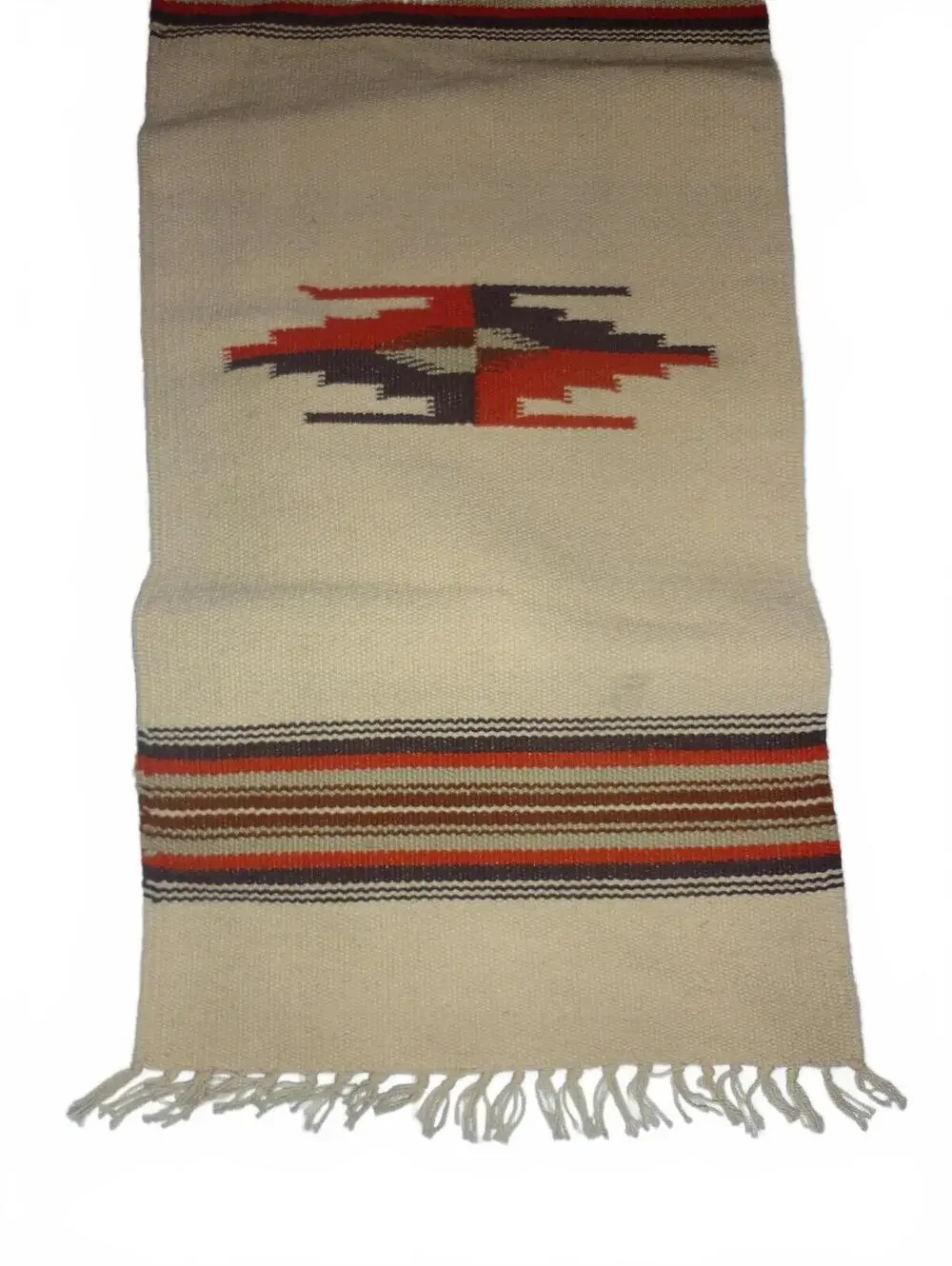 Vintage Ortega Chimayo Handwoven‎ Small Runner Wool Rug 14x31